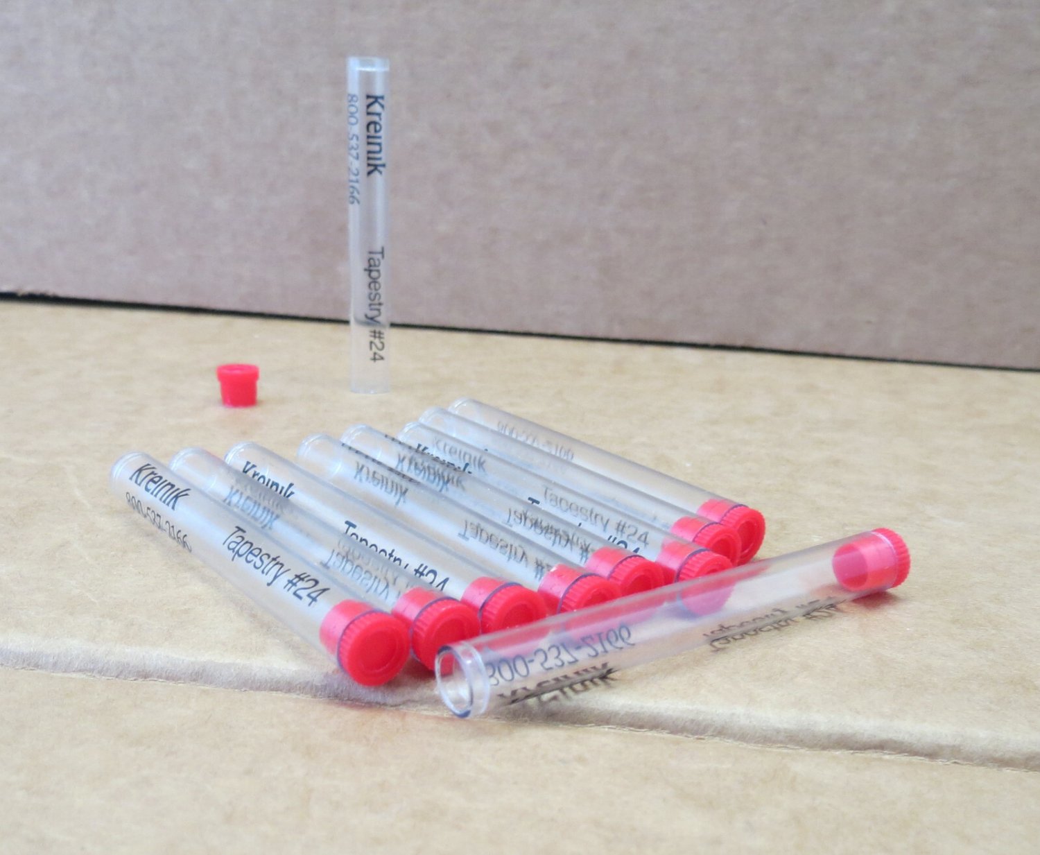 Kreinik Needle Keeper Storage Vial Lot of 10 Tapestry #24 Plastic  Clear