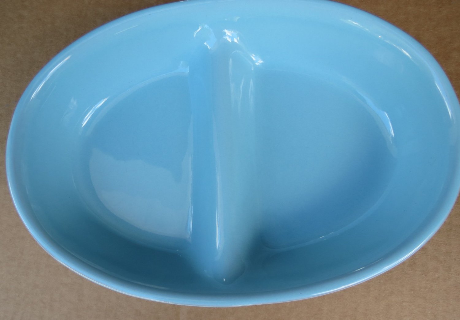 Unbranded Large Baby Blue Divided Bowl Made in Portugal