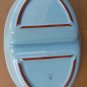 Unbranded Large Baby Blue Divided Bowl Made in Portugal