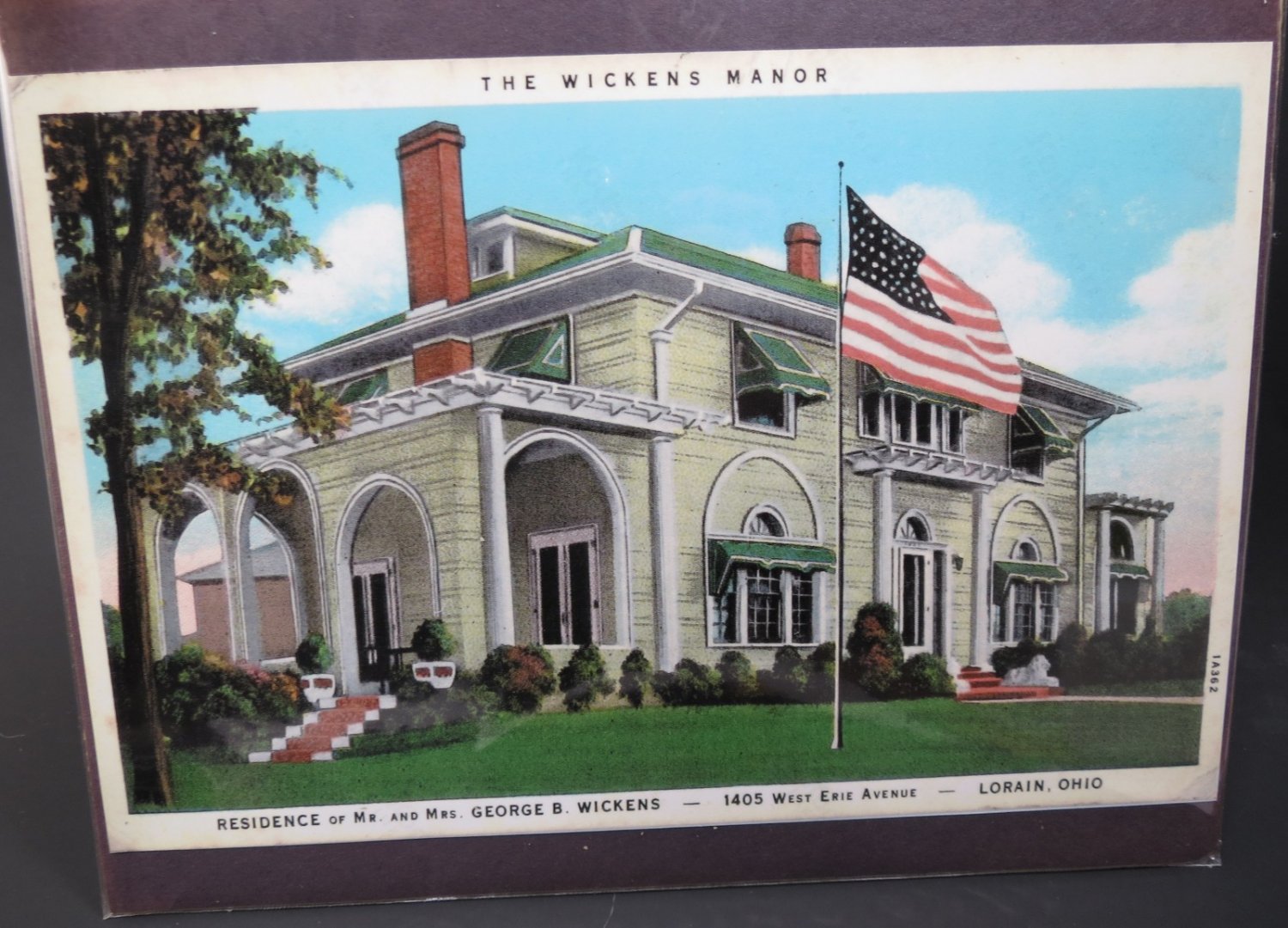 Unbranded Print Lorain, Ohio, The Wickens Manor 11" x 7"