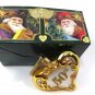 Old World 50th Heart Christmas Ornament Gold Trim Boxed