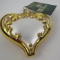 Old World 50th Heart Christmas Ornament Gold Trim Boxed