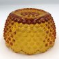 Fenton Art Glass Hobnail Amber Fruit & Nut Bowl Pre-Logo Scalloped Edge