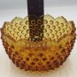 Fenton Art Glass Hobnail Amber Fruit & Nut Bowl Pre-Logo Scalloped Edge
