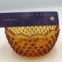 Fenton Art Glass Hobnail Amber Fruit & Nut Bowl Pre-Logo Scalloped Edge