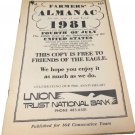 Farmer's Almanac 1981 Vol. 164 Union Trust National Parkersburg, WV Ad Cover
