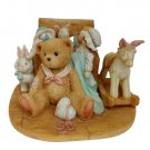 Cherished Teddies Christopher Bear with Toy Friends 1991 Rocking Horse & Rabbit Cherished Teddies Christopher Bear with Toy Friends 1991 Rocking Horse & Rabbit