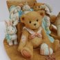 Cherished Teddies Christopher Bear with Toy Friends 1991 Rocking Horse & Rabbit