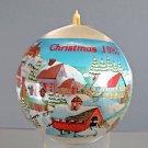 VTG General Foam Plastics Ornament Christmas 1983 Satin Ball w / Winter Scene