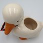 Unbranded Ceramic Duck Planter w/ Winter Striped Scarf Small & Lightweight