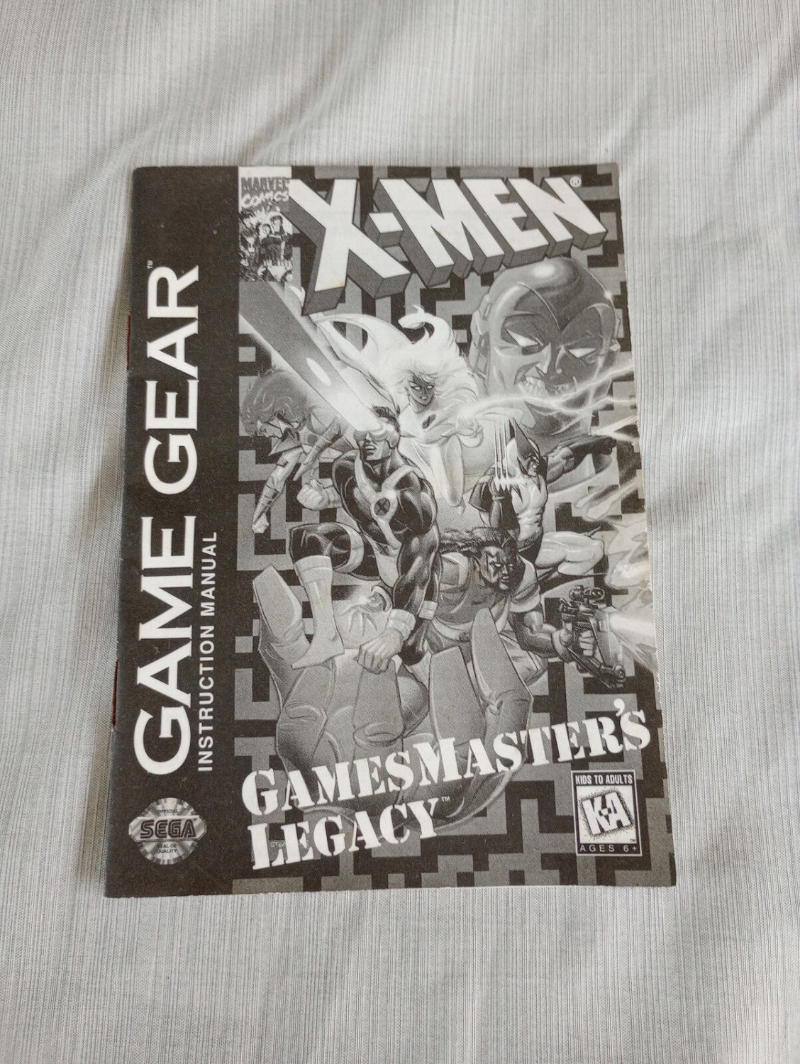 Sega Game Gear Xmen Game Master's Legacy Booklet/Manual NO GAME&Acirc;&nbsp;