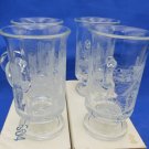 HSI Vintage 1984 Pittsburgh PA Cityscape Etched Irish Cream Mugs Set of 4