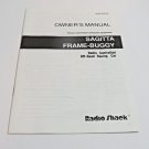 Radio Shack Tandy Sagitta Frame-Buggy Owner's Manual 1992 Cat 60-4102