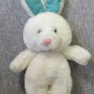 Applause White Bunny Rabbit Plush Stuffed Animal Small Blue Ears Dated 1987