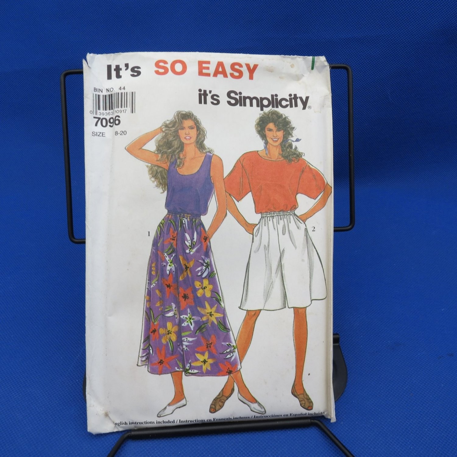 Simplicity 7096 Sewing Pattern Top & Culottes Size 8-20 1995 It's So Easy