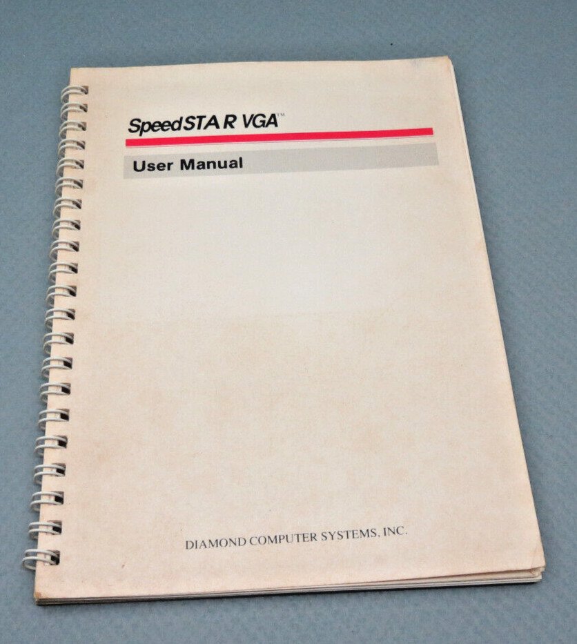 Vintage 1990 SpeedStar VGA Board User Manual Version 3.00