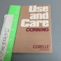 Corning Corelle Livingware Use and Care Guide 1982 Package Insert for Care Tips