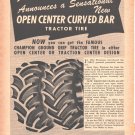 1949 Firestone Magazine Ad Introducing NEW Curved Bar Tractor Tire B&W Gum Dippe