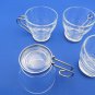 Bormioli Rocco Espresso Cups 4 Clear Glass w/removable Stainless Steel Handle