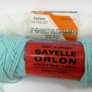 Sayelle Orlon Knitting Baby Green 600 & Pompadour White 200 Yarn Lot 4.6 oz