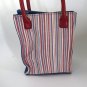 Longaberger Homestead Denim Mini Red White Blue Striped Tote Bag