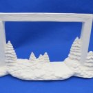 Unbranded Bisque Winter Scene w/ 7 Trees Frame Ready to Paint No Inserts