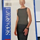See & Sew Vintage 1999 Dress Sewing Pattern #X317 SZ B 14-16-18 Uncut