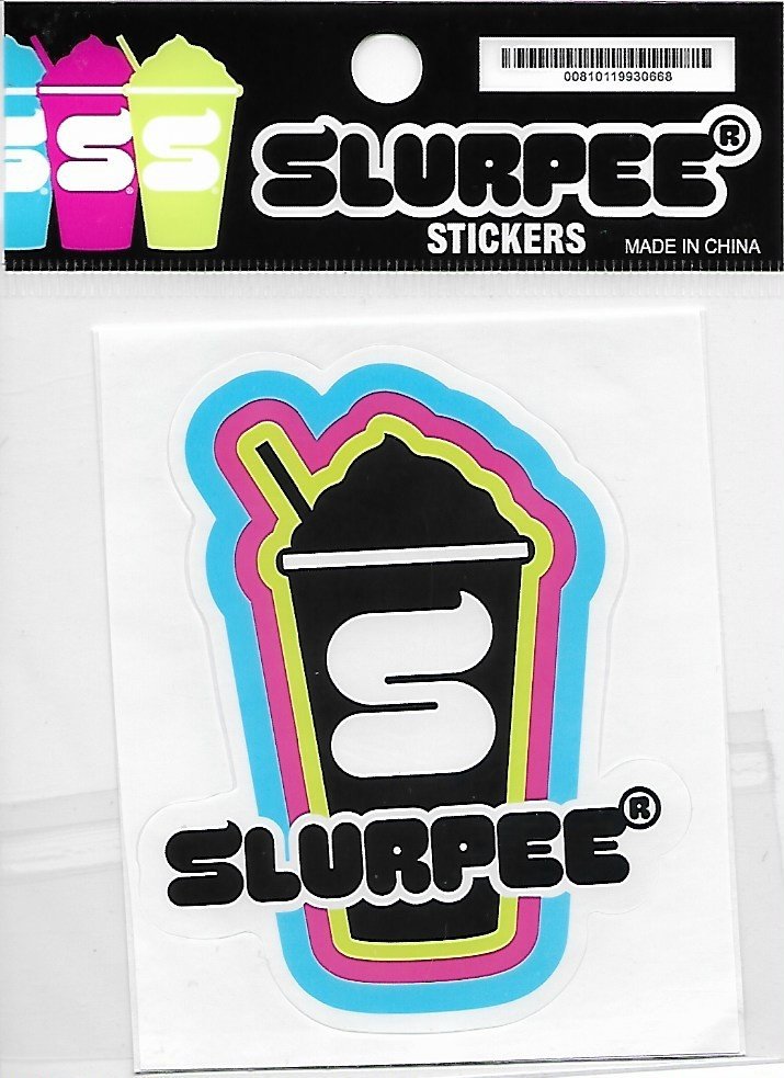 Slurpee Sticker Black Cup w/ Bright Color Outlines Slurpee Collectible