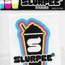 Slurpee Sticker Black Cup w/ Bright Color Outlines Slurpee Collectible