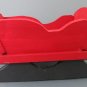Small Wooden Sleigh for Home / Christmas Decor Handmade Red Sleigh/ Black Tracks