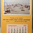 1976 Cape May Calendar Cape May Court House NJ Seashore Scene  Unmarked