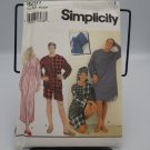 Simplicity 9291 Pajamas Nightshirt Nightgown XS S M Vintage Sewing Pattern