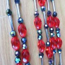 JC Penney Home Vintage Plastic Bead Garland Red/Blue/ Silver 6x6FT