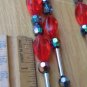 JC Penney Home Vintage Plastic Bead Garland Red/Blue/ Silver 6x6FT