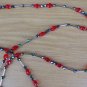 JC Penney Home Vintage Plastic Bead Garland Red/Blue/ Silver 6x6FT