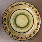 Furio Home VTG Large Round Platter Mustard w/ Fall Color Leaf Accent Border