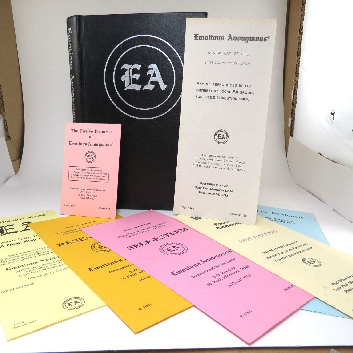 Emotions Anonymous Book 12th Printing & Vintage Handouts Special Collection