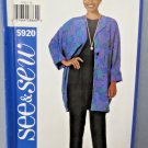 See & Sew Vintage 1998 Pant & Jacket Pattern #5920 SZ B 14-16-18 Uncut
