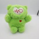 US Fun Machines Green Heartbeat Bear Plush Stuffed Animal 7.5in