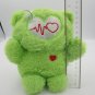 US Fun Machines Green Heartbeat Bear Plush Stuffed Animal 7.5in
