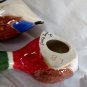 2 Small Handmade Ceramic Shelf Hand painted