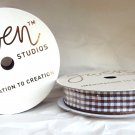 Given Studios Brown Gingham Ribbon 5/8" 2x3yds