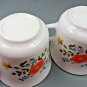 2 Corelle Corning Wildflower Spring Bouquet Coffee Tea VTG White w Floral Design