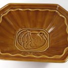 Crate and Barrel Ceramic Bowl / Mold Brown w/ Turkey Oven & Dishwasher