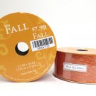 Hobby Lobby Fall Orange Wired Edge Ribbon 1.5" x 9" Lot of 2
