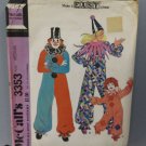 McCall's Make It Easy Please Clown Costumes Pattern #3353 Size Medium Cut 1972 McCall's Make It Easy Please Clown Costumes Pattern #3353 Size Medium Cut 1972