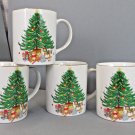 4 The Marketplace Christmas Cups  Made in Japan Christmas Tree #J-9781 Unmarked