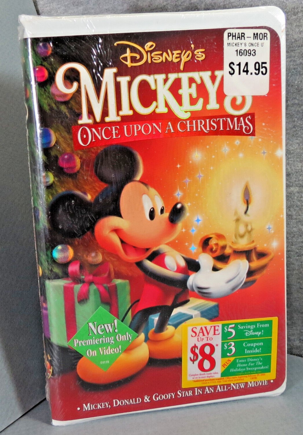 Disney's Mickeys Once Upon A Christmas VHS New Sealed Hype Stickers NO 16093