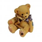 Cherished Teddies Miniature Bear with Sigma Symbol  1997 24kt Electroplate