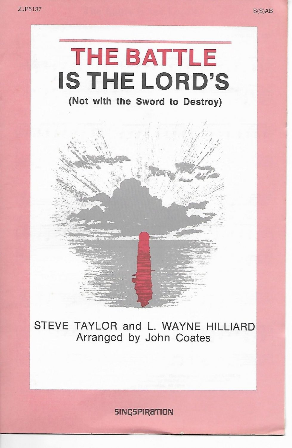 The Battle Is The Lord's Vintage Sheet Music Taylor Hilliard Singspiration
